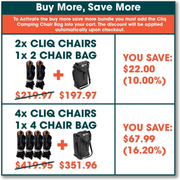 CLIQ Camping Chair - Most Funded Portable Chair in Crowdfunding History. | Bottle Sized Compact Outdoor Chair | Sets up in 5 Seconds | Supports 300Lbs | Aircraft Grade Aluminum