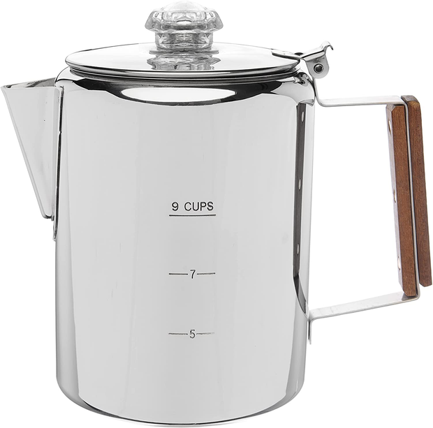 COLETTI Bozeman Camping Coffee Pot – Coffee Percolator – Percolator Coffee Pot for Campfire or Stove Top Coffee Making (9 CUP)
