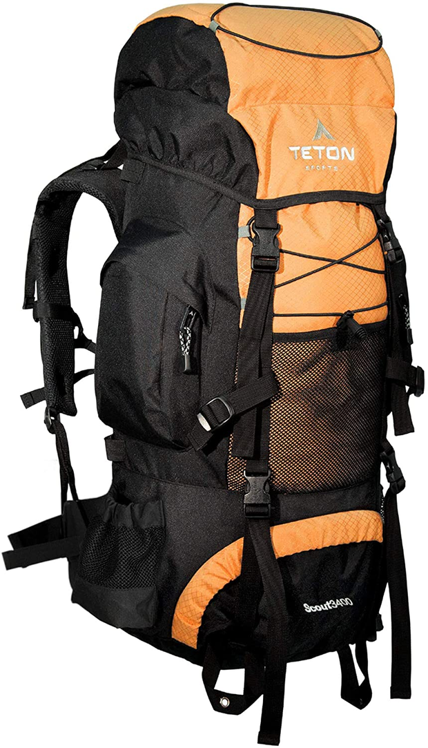 TETON Sports Scout 3400 Internal Frame Backpack; High-Performance Backpack for Backpacking, Hiking, Camping; Mecca Orange
