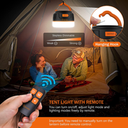 Siivton Camping Lights, Rechargeable Camping Lantern with Remote & Power Bank 6400, LED Tent Light Ultra Bright for Camping, Hurricane Emergency Kits