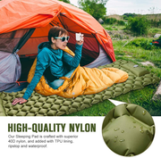 Self Inflating Camping Sleeping Pad - Large Ultralight Camping Pad with Pillow & Foot Pump Thick Waterproof Sleeping Mat for Backpacking Hiking Outdoor Portable Tent Traveling 78.7" X 27.6"