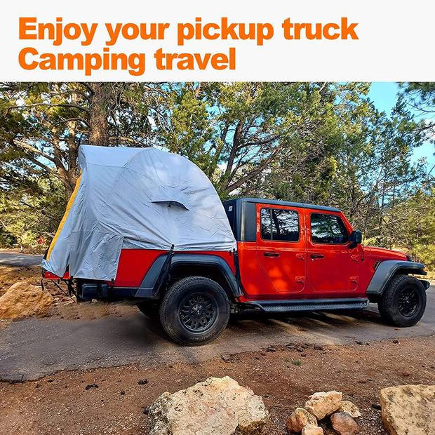 GOTIDY Pickup Truck Bed Camping Tent, Gladiator Truck Bed Tent with Removable Rainfly and Carrying Case, Pickup Truck Tent 5.5 Bed for 5-5.5Ft Bed for Jeep Gladiator Full-Size Compact Truck Tent Bed