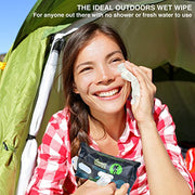 Combat Wipes ACTIVE Outdoor Wet Wipes - Extra Thick Camping Gear, Biodegradable, Body & Hand Cleansing/Refreshing Cloths for Backpacking & Gym w/Natural Aloe & Vitamin E (25 Wipes)