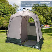 EasyGo Product Shower Shelter – Giant Portable Outdoor Pop UP Camping Shower Tent Enclosure – Changing Room – 2 Rooms – Instant Tent – 7.5' Tall x 4' Deep x 7.5' Wide, Green