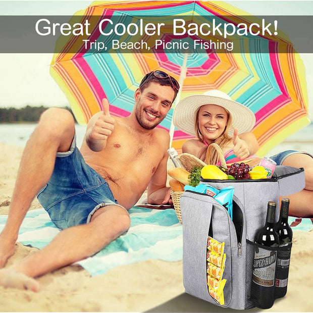 49 Cans Insulated Cooler Backpack, Leakproof Spacious Lightweight Soft Cooler Bag Backpack Cooler with Double Deck for Men Women to Work Beach Picnic Travel Trips