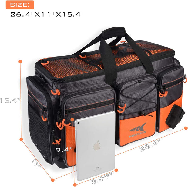 KastKing Large Waterproof Fishing Bag, Saltwater Resistant, Orange,  15x11x10.25 Inches