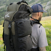 TETON Sports Explorer Backpack Full Internal Frame - Adjustable Backpacking Travel Gear - Water-Repellant Rainfly Cover, Sleeping Bag & 3-Liter Hydration Bladder Pack Storage - Green, 65L